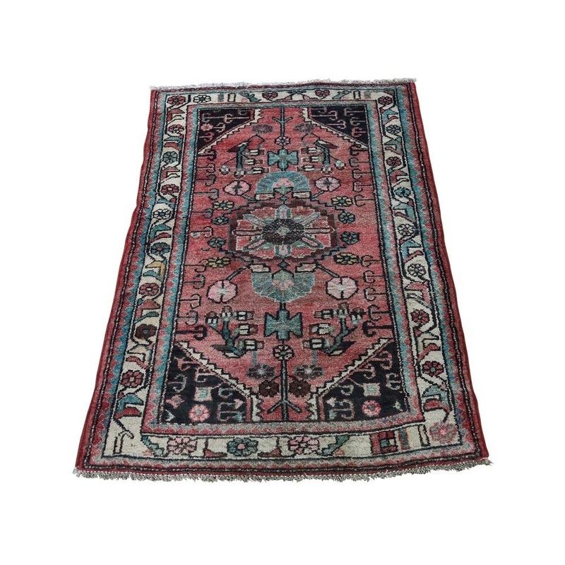 Shahbanu Rugs Vintage New Persian Hamadan Pure Wool Hand-Knotted Oriental Rug (2'6" x 4'0") - 2'6" x 4'0"