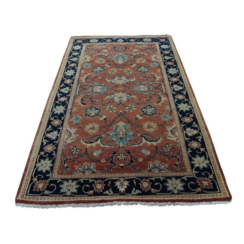 Shahbanu Rugs Antiqued Heriz Re-Creation All Over Design Hand-Knotted Rug (3'0" x 5'2") - 3'0" x 5'2"