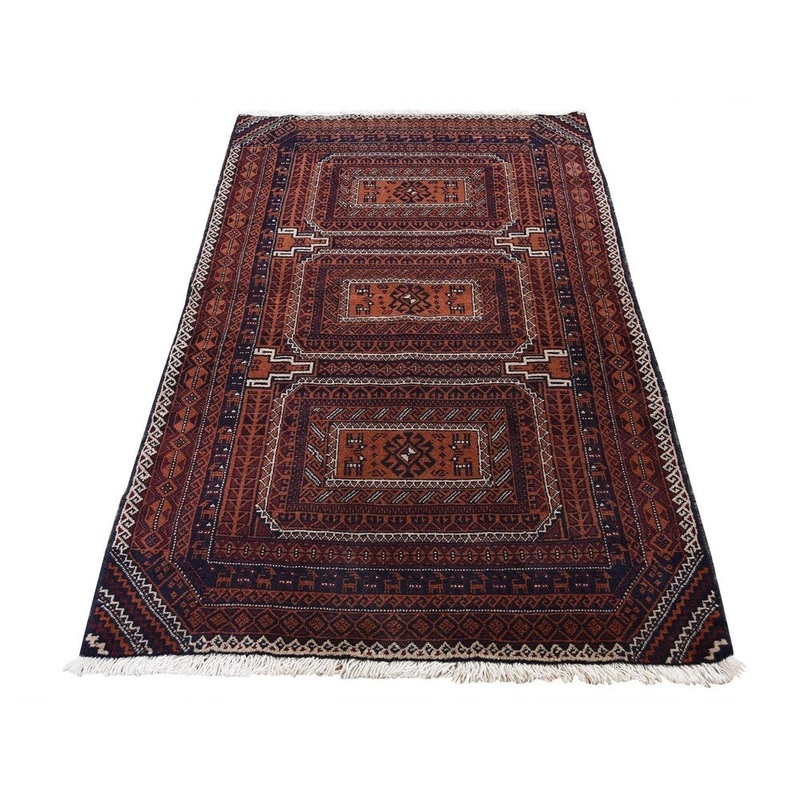 Shahbanu Rugs Brown New Persian Baluch Pure Wool Hand-knotted Oriental Rug (3'0" x 5'8") - 3'0" x 5'8"