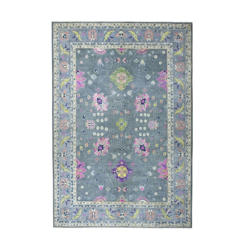 Shahbanu Rugs Colorful Fusion Kazak Pure Wool Hand-Knotted Oriental Rug (8'9" x 12'0") - 8'9" x 12'0"