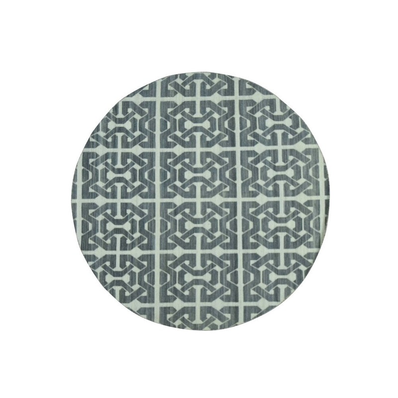 Shahbanu Rugs Flat Reversible Hand Woven Durie Kilim Weave Round Rug (8'0" x 8'0") - 8'0" x 8'0"