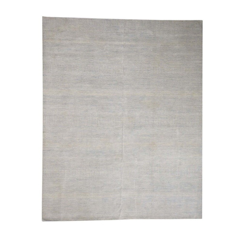 Shahbanu Rugs Grass Design Gabbeh Hand-Knotted Wool and Silk Oriental Rug (8'0" x 10'0") - 8'0" x 10'0"
