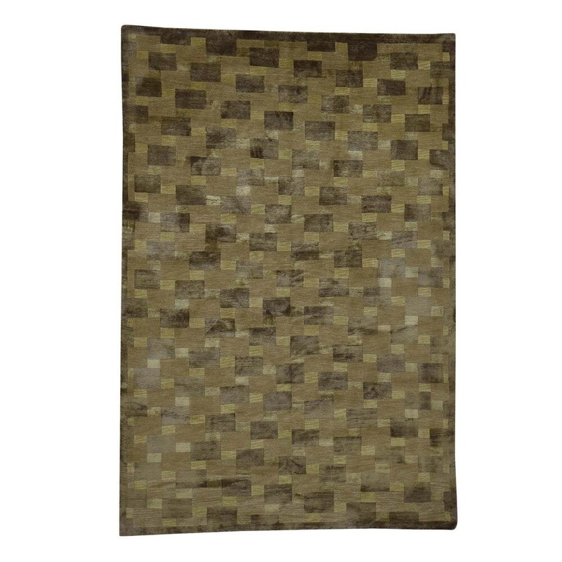 Shahbanu Rugs Hand-Knotted Nepali Wool and Silk Modern Closeout Oriental Rug (5'7" x 8'4") - 5'7" x 8'4"