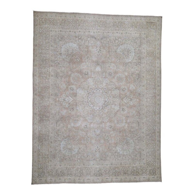 Shahbanu Rugs Hand-Knotted Vintage Kerman Pure Wool Oriental Rug (9'9" x 12'5") - 9'9" x 12'5"