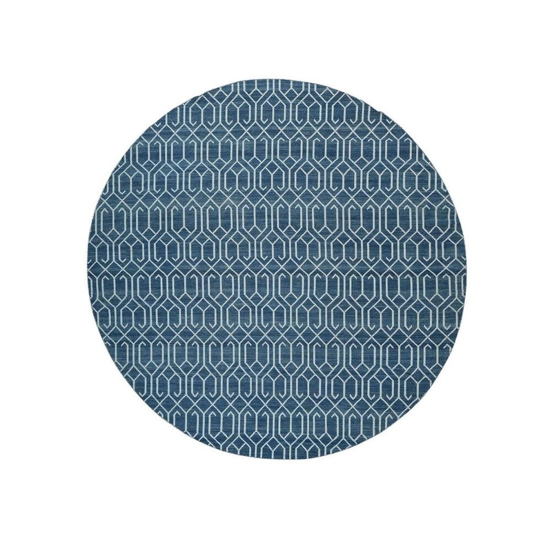 Shahbanu Rugs Hand Woven Flat Weave Pure Wool Reversible Kilim Round Rug (10'0" x 10'0") - 10'0" x 10'0"