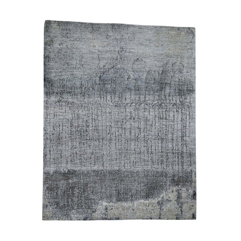 Shahbanu Rugs Pure Wool Abstract Design Hand-Knotted Oriental Rug (8'0" x 10'4") - 8'0" x 10'4"