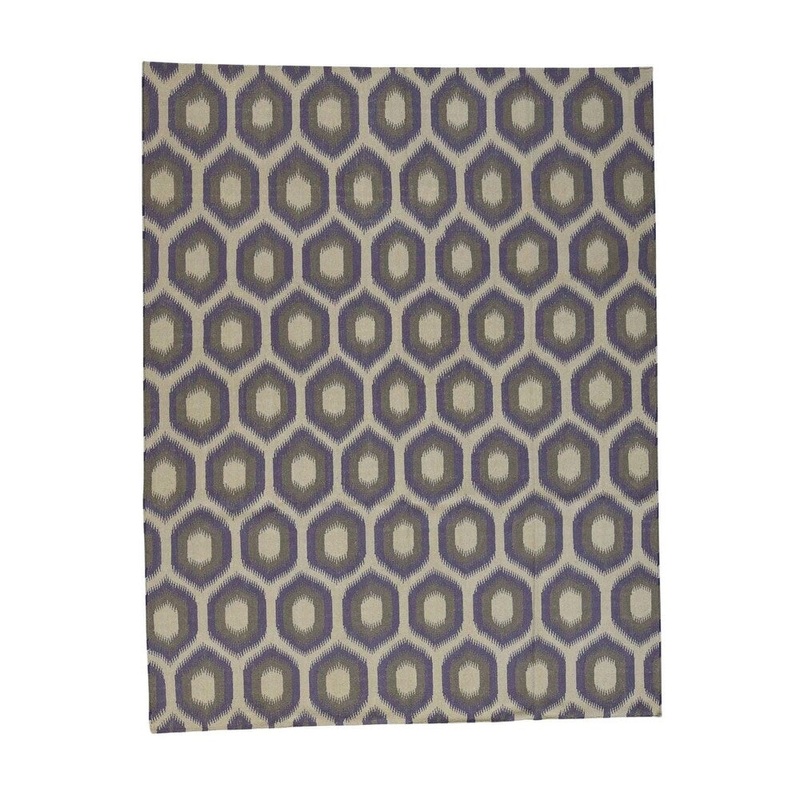 Shahbanu Rugs Purple Flat Weave Durie Kilim Reversible Hand Woven Rug (8'0" x 10'0") - 8'0" x 10'0"