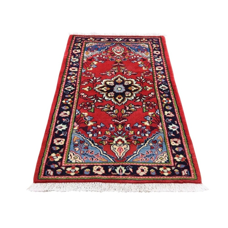 Shahbanu Rugs Red New Persian Qazvin Pure Wool Tribal Hand-Knotted Oriental Rug (2'6" x 4'9") - 2'6" x 4'9"