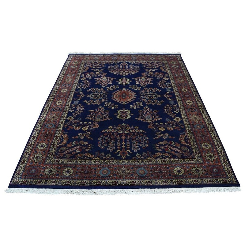 Shahbanu Rugs Sarouk Fereghan Hand-Knotted New Zealand Wool 300 KPSI Rug (4'1" x 6'0") - 4'1" x 6'0"
