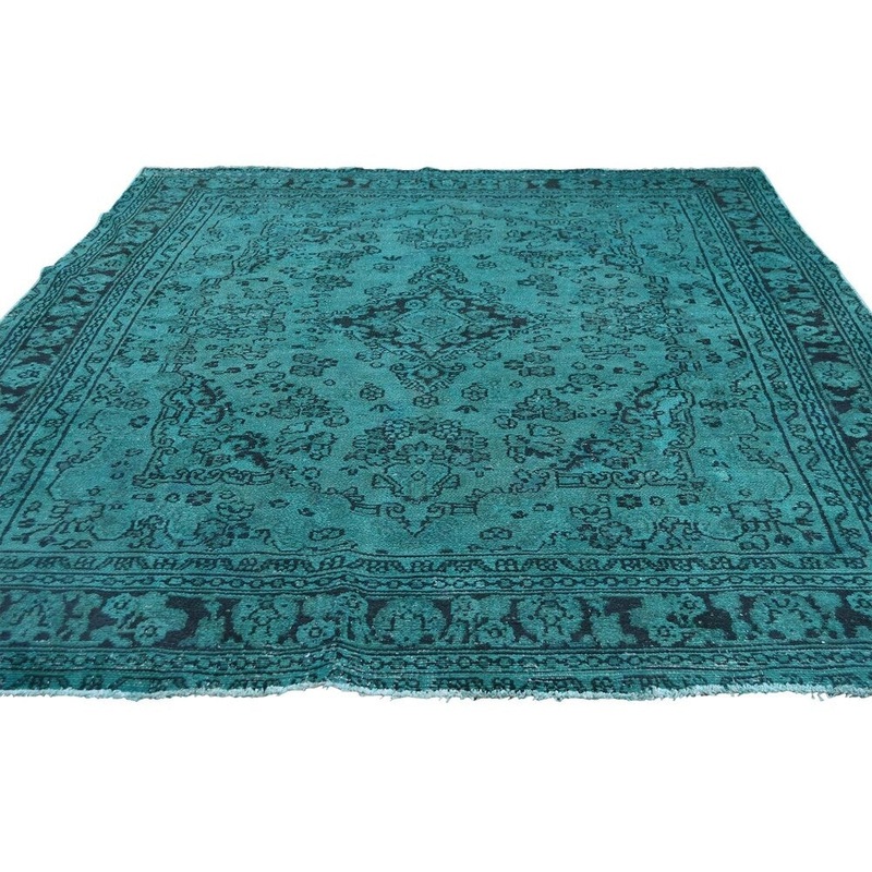 Shahbanu Rugs Vintage Overdyed Persian Bibikabad Hand-Knotted Oriental Rug (6'10" x 9'2") - 6'10" x 9'2"