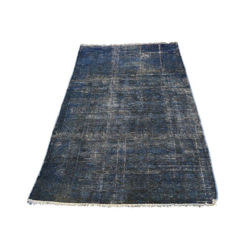 Shahbanu Rugs Vintage Overdyed Persian Tabriz Hand-Knotted Runner Oriental Rug (2'10" x 6'7") - 2'10" x 6'7"