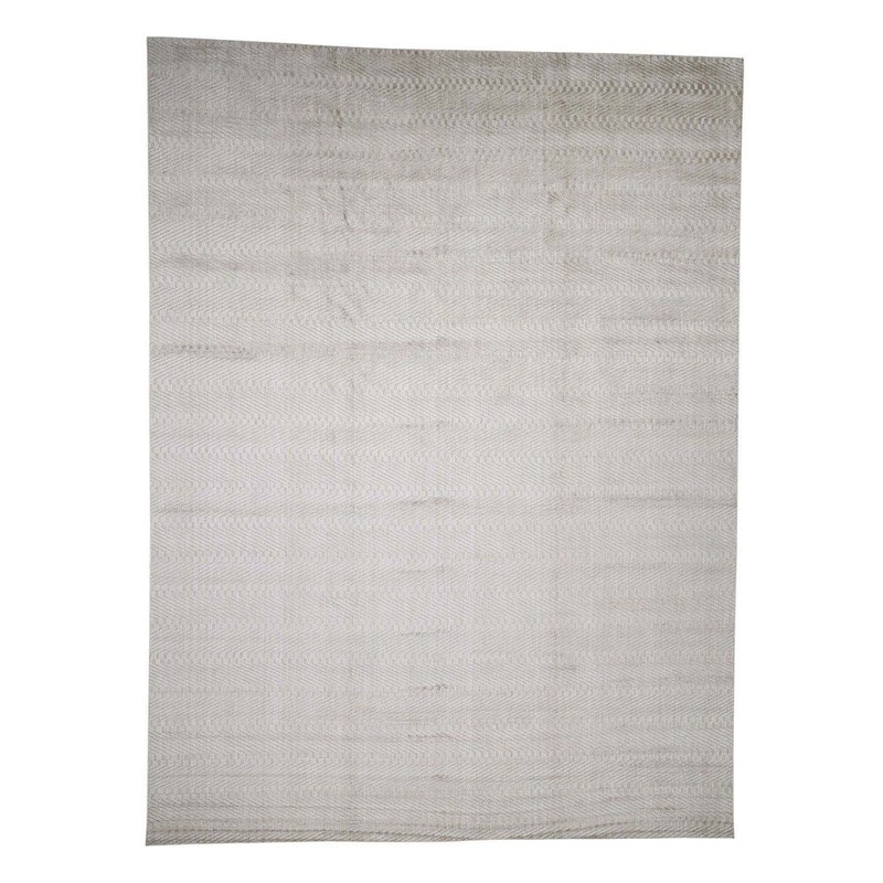 Shahbanu Rugs Art Silk Hand-Loomed Tone on Tone Oriental Rug (8'9" x 11'9") - 8'8" x 11'9"