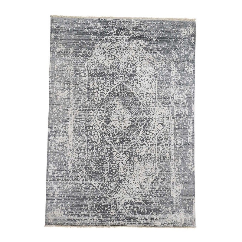 Shahbanu Rugs Broken Persian Design Wool and Silk Hand Knotted Oriental Rug (5'0" x 6'10") - 5'0" x 6'10"