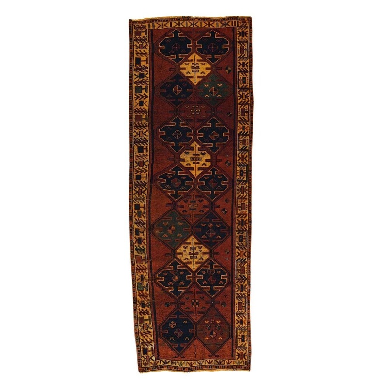 Shahbanu Rugs Hand Knotted Brown Overdyed Shiraz Pure Wool Wide Runner Rug (3'10" x 11'10") - 3'10" x 11'10"