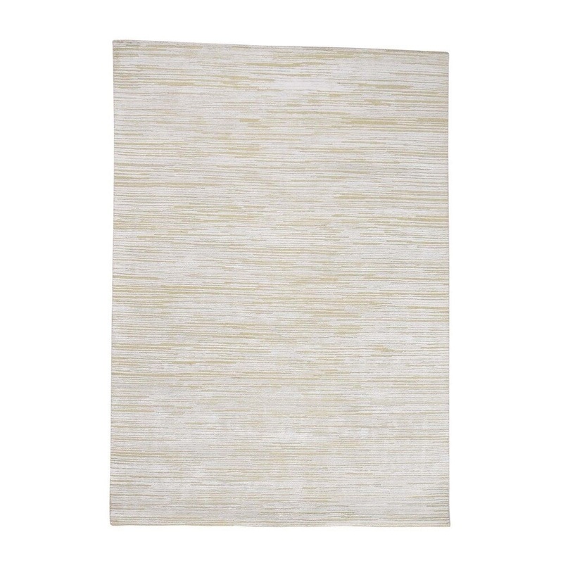 Shahbanu Rugs Hand-Knotted Modern Oxidized Wool With Silk Oriental Rug (5'1" x 7'3") - 5'1" x 7'3"