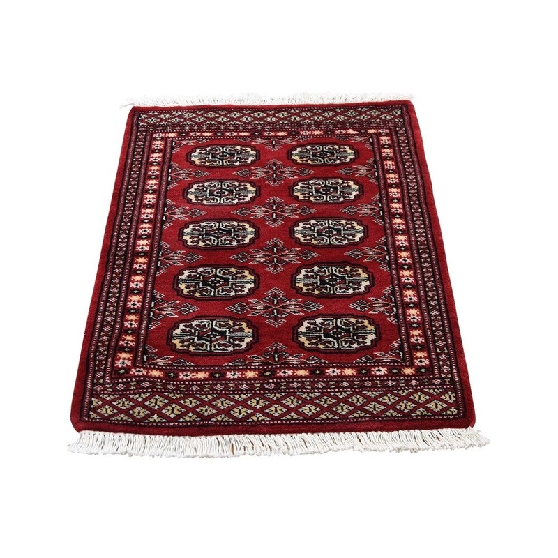 Shahbanu Rugs Hand-Knotted Mori Bokara Elephant Feet Design Oriental Rug Mat (2'1" x 3'0") - 2'1" x 3'0"