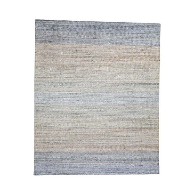 Shahbanu Rugs Modern Gabbeh Wool And Silk Hand-Loomed Oriental Rug (8'1" x 9'10") - 8'1" x 9'10"