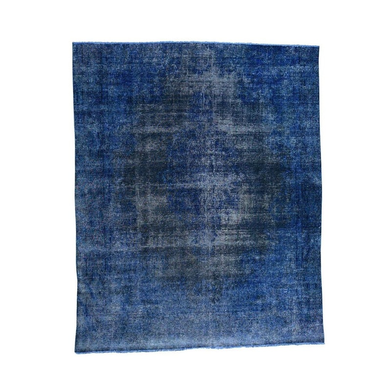 Shahbanu Rugs Overdyed Kerman Fragment Pure Wool Oriental Rug (9'3" x 11'2") - 9'3" x 11'2"
