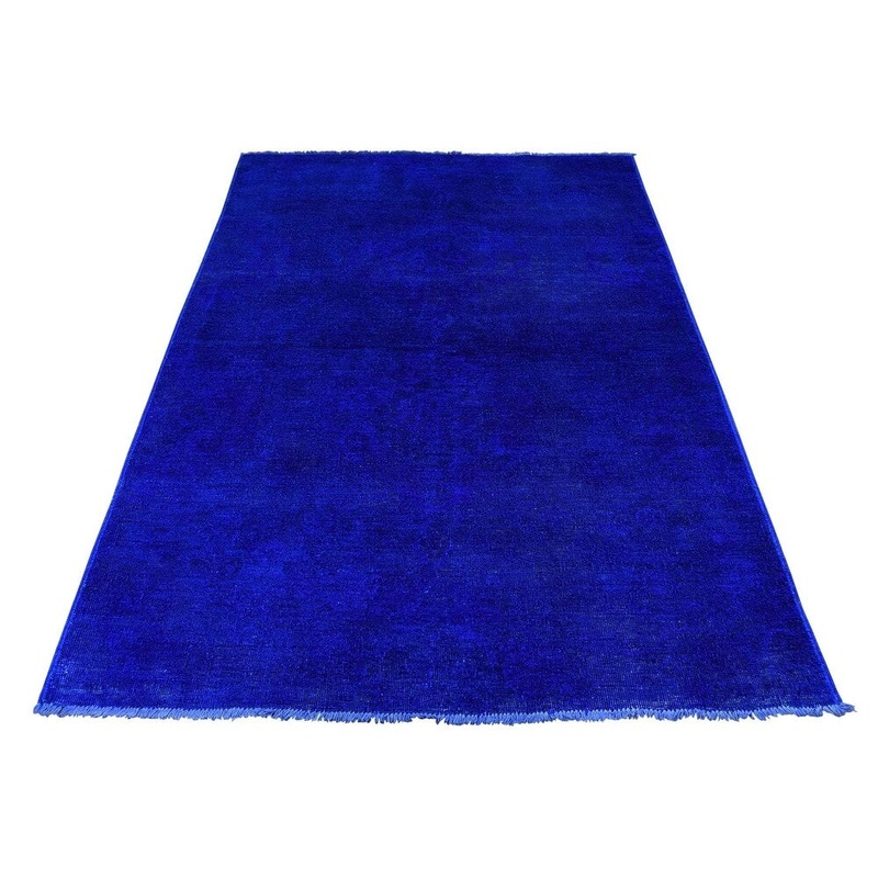 Shahbanu Rugs Overdyed Peshawar Hand-Knotted Pure Wool Oriental Rug (4'0" x 6'2") - 4'0" x 6'2"