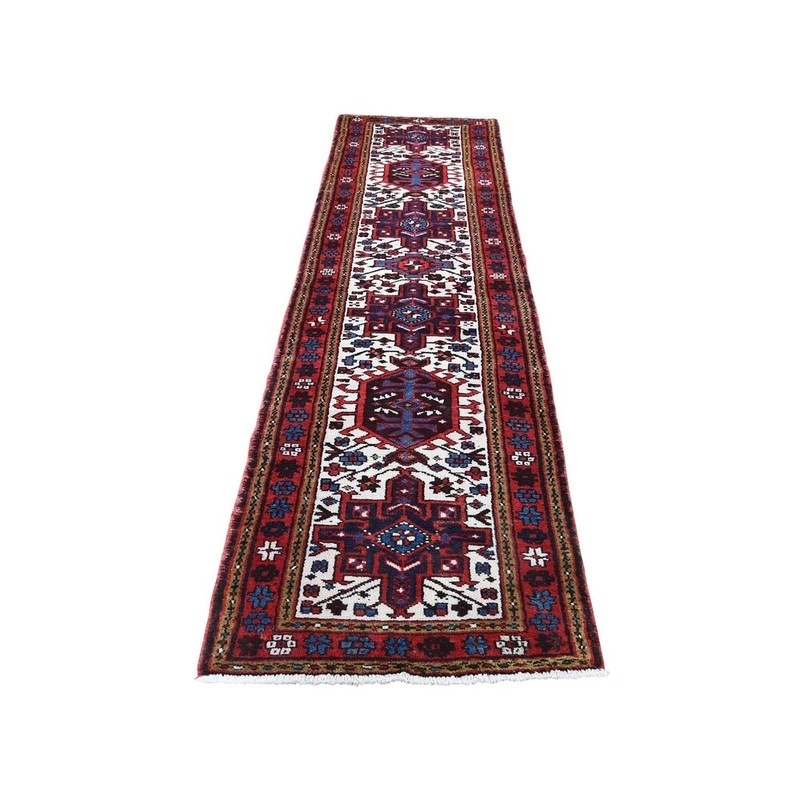 Shahbanu Rugs Semi Antique Karajeh Pure Wool Runner Hand-Knotted Oriental Rug (2'5" x 8'8") - 2'5" x 8'8"