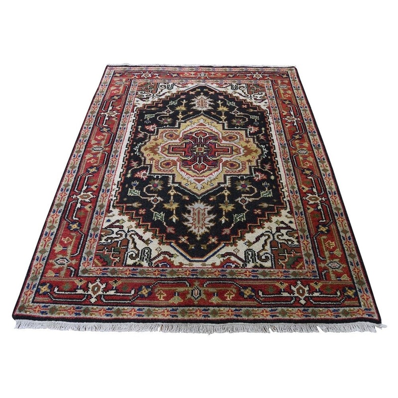 Shahbanu Rugs Serapi Heriz Pure Wool Hand-Knotted Oriental Rug (4'0" x 6'0") - 4'0" x 6'0"