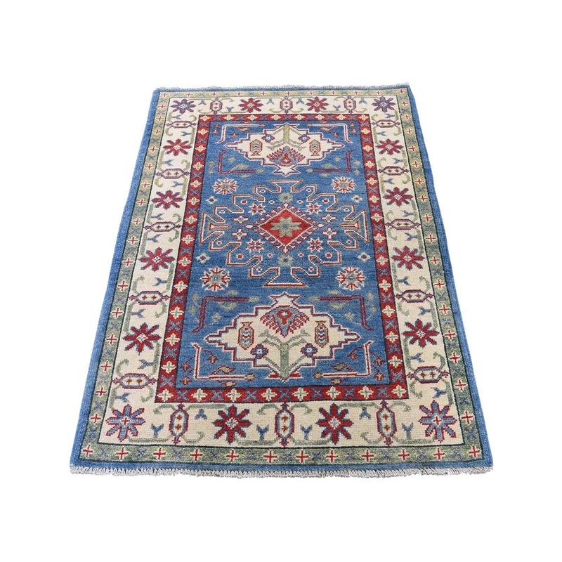 Shahbanu Rugs Special Kazak Pure Wool Hand-Knotted Geometric Design Oriental Rug (2'9" x 4'2") - 2'9" x 4'2"