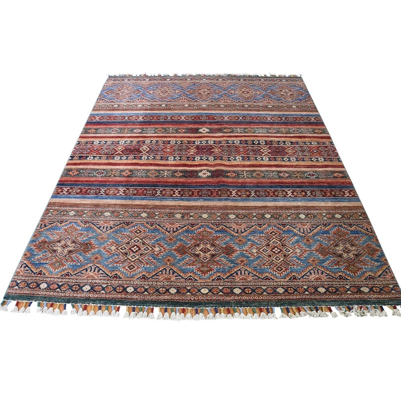 Shahbanu Rugs Super Kazak Khorjin Design Hand-Knotted Pure Wool Oriental Rug (5'0" x 6'6") - 5'0" x 6'6"