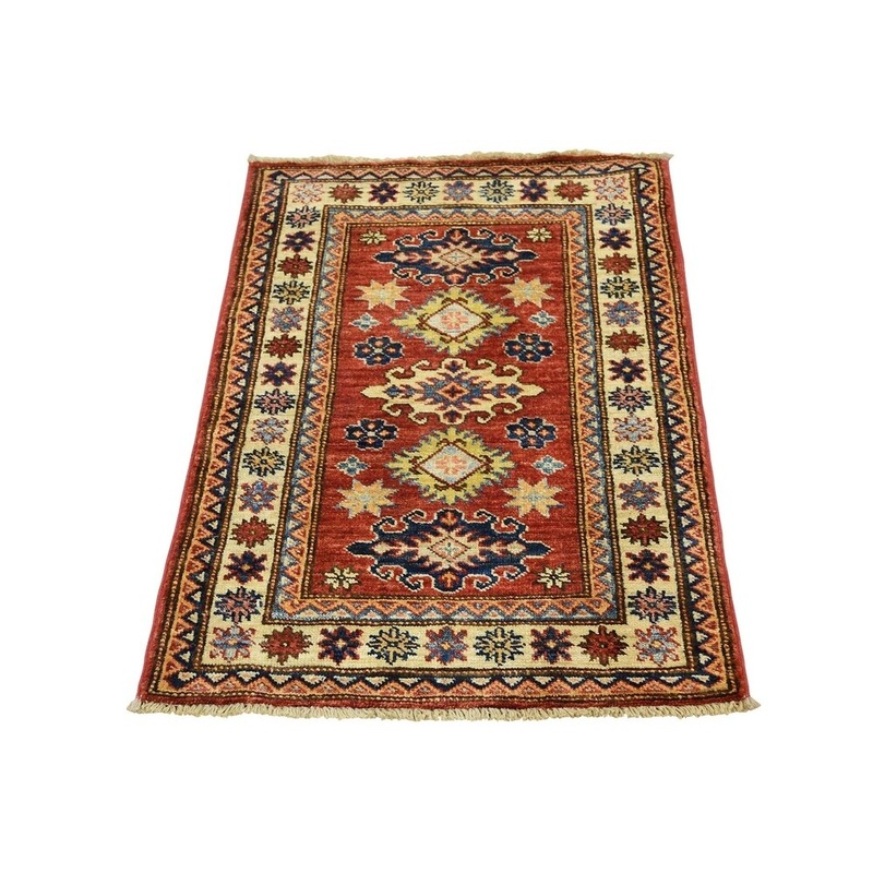Shahbanu Rugs Super Kazak With Geometric Design Hand-Knotted Oriental Rug (2'0" x 3'0") - 2'0" x 3'0"