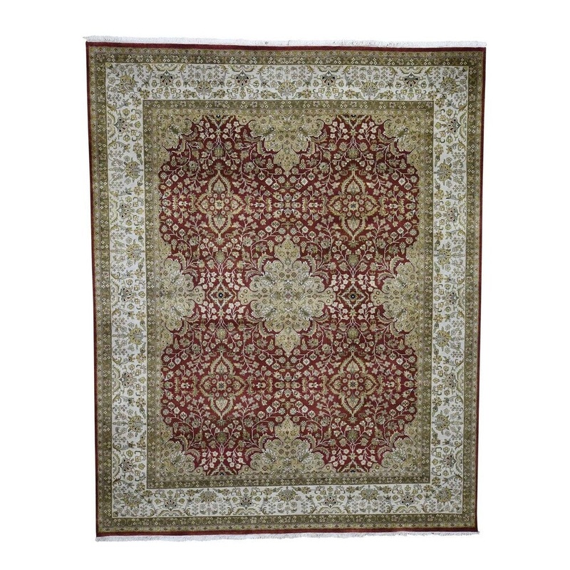 Shahbanu Rugs 300 Kpsi Kashan Revival New Zealand Wool Hand-Knotted Oriental Rug (8'0" x 10'0") - 8'0" x 10'0"