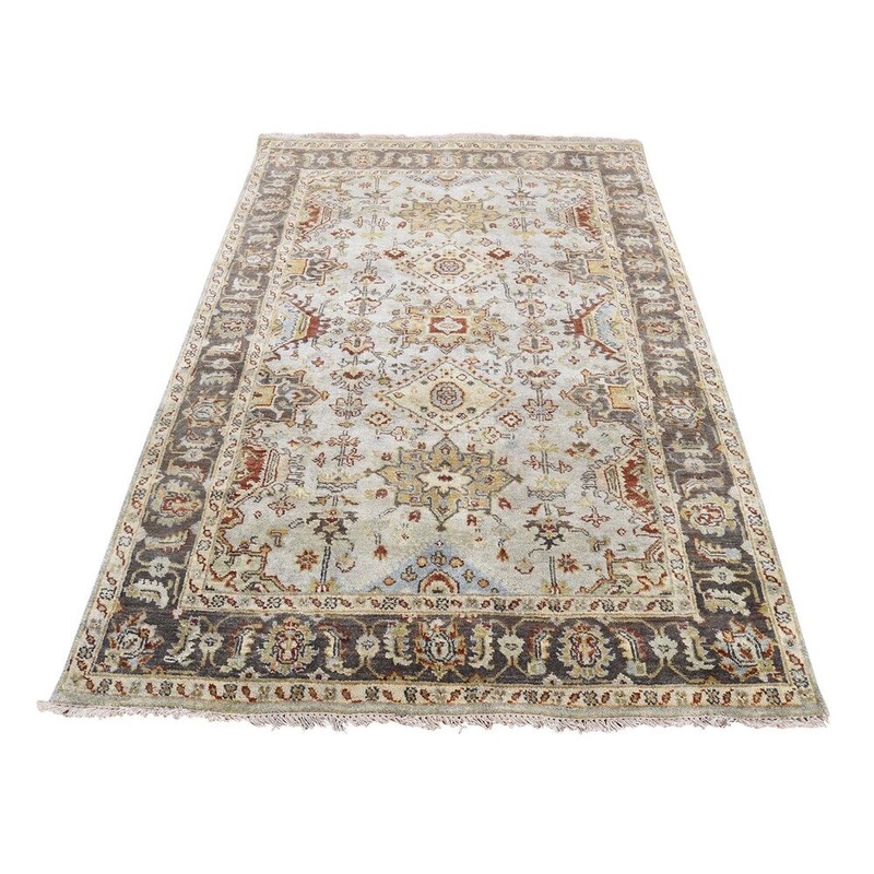 Shahbanu Rugs Hand-Knotted Karajeh Design Pure Wool Oriental Rug (4'1" x 5'10") - 4'1" x 5'10"