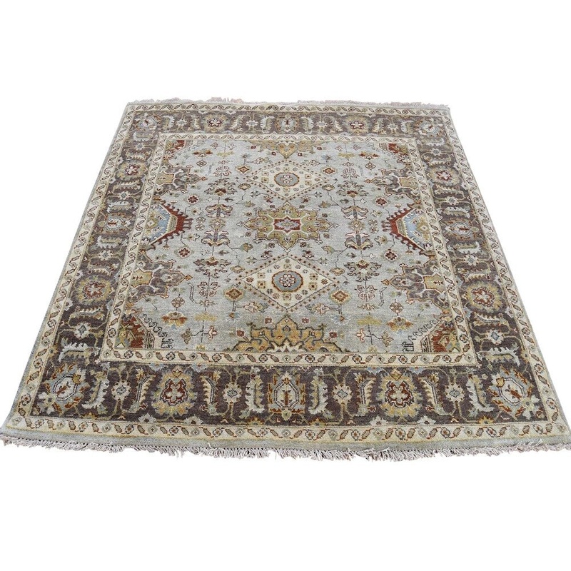 Shahbanu Rugs Hand-Knotted Karajeh Design Pure Wool Square Oriental Rug (3'0" x 3'0") - 3'0" x 3'0"
