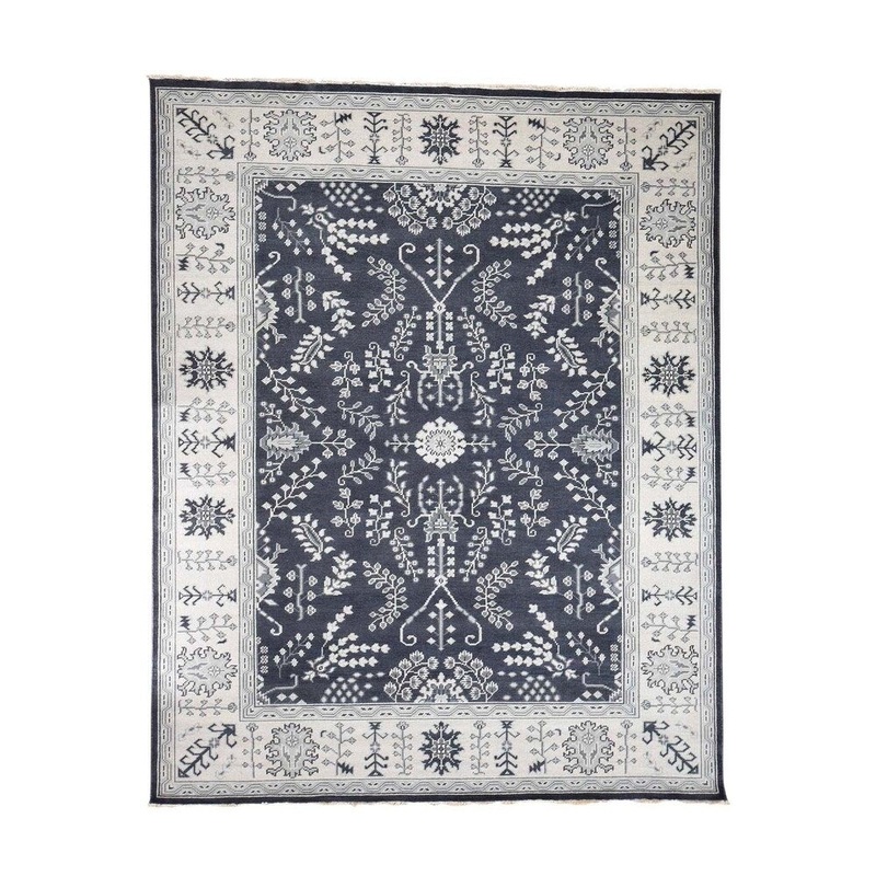 Shahbanu Rugs Hand-Knotted Turkish Knot Oushak Pure Wool Oriental Rug (8'0" x 9'10") - 8'0" x 9'10"