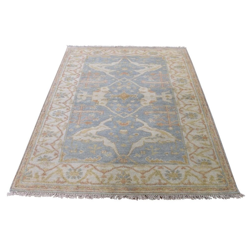 Shahbanu Rugs Indo Oushak ziegler mahal Pure Wool Hand-Knotted Oriental Rug (4'1" x 5'10") - 4'1" x 5'10"