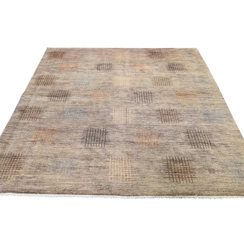 Shahbanu Rugs Modern Gabbeh Hand Knotted Pure Wool Oriental Rug (5'1" x 6'8") - 5'1" x 6'8"