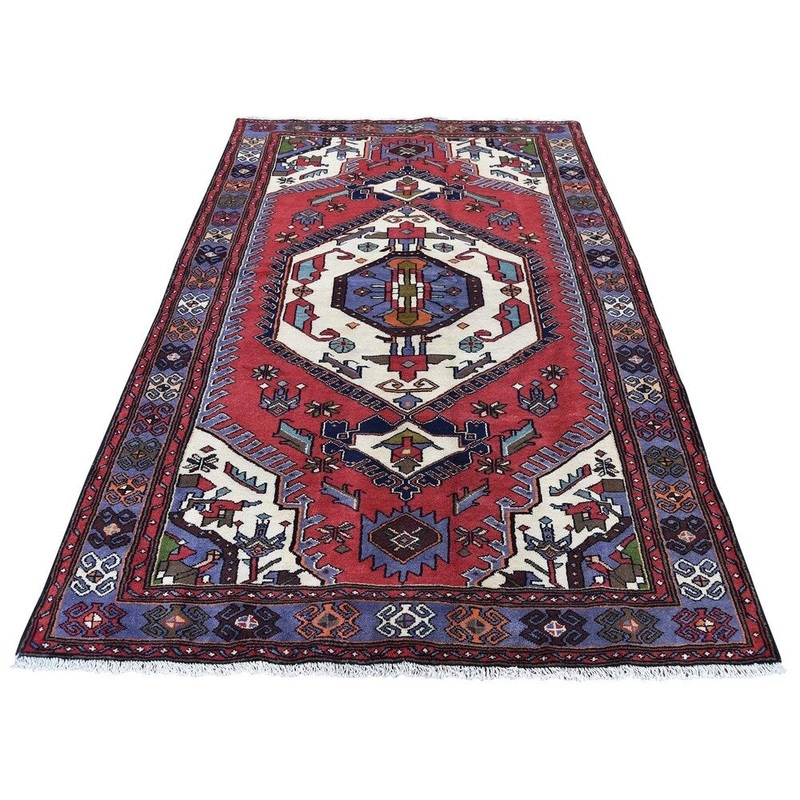 Shahbanu Rugs New Persian Mosel Pure Wool Hand-Knotted Oriental Rug (4'3" x 6'8") - 4'3" x 6'8"