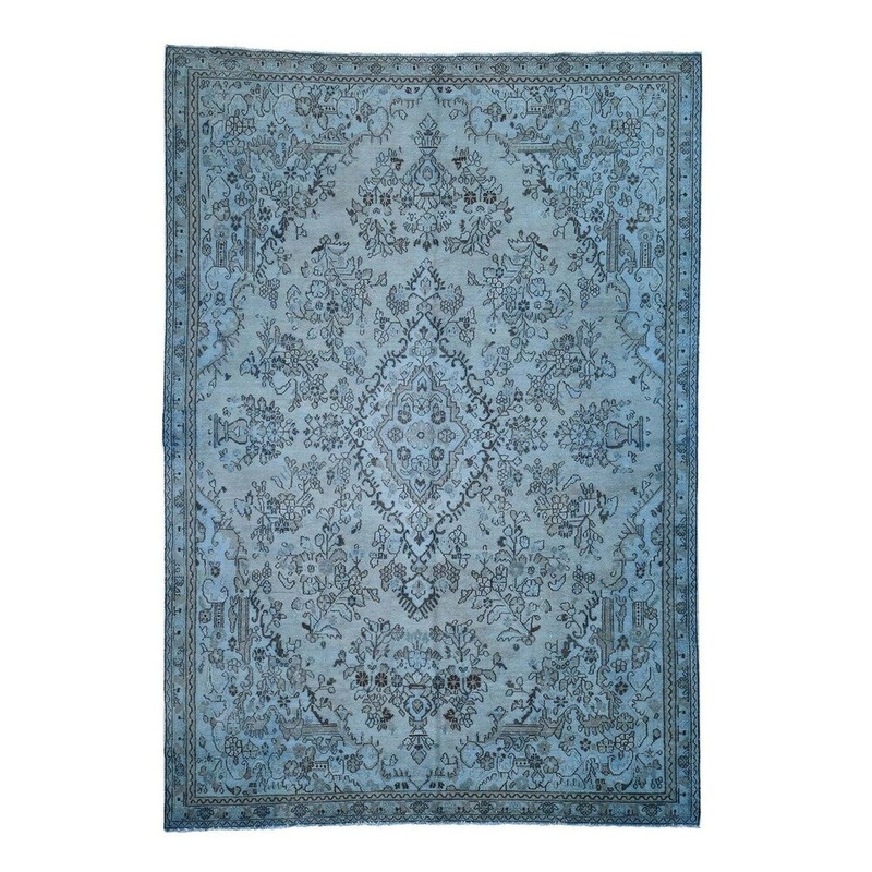 Shahbanu Rugs Overdyed Bibikabad Hand-Knotted Pure Wool Oriental Rug (8'0" x 11'6") - 8'0" x 11'6"