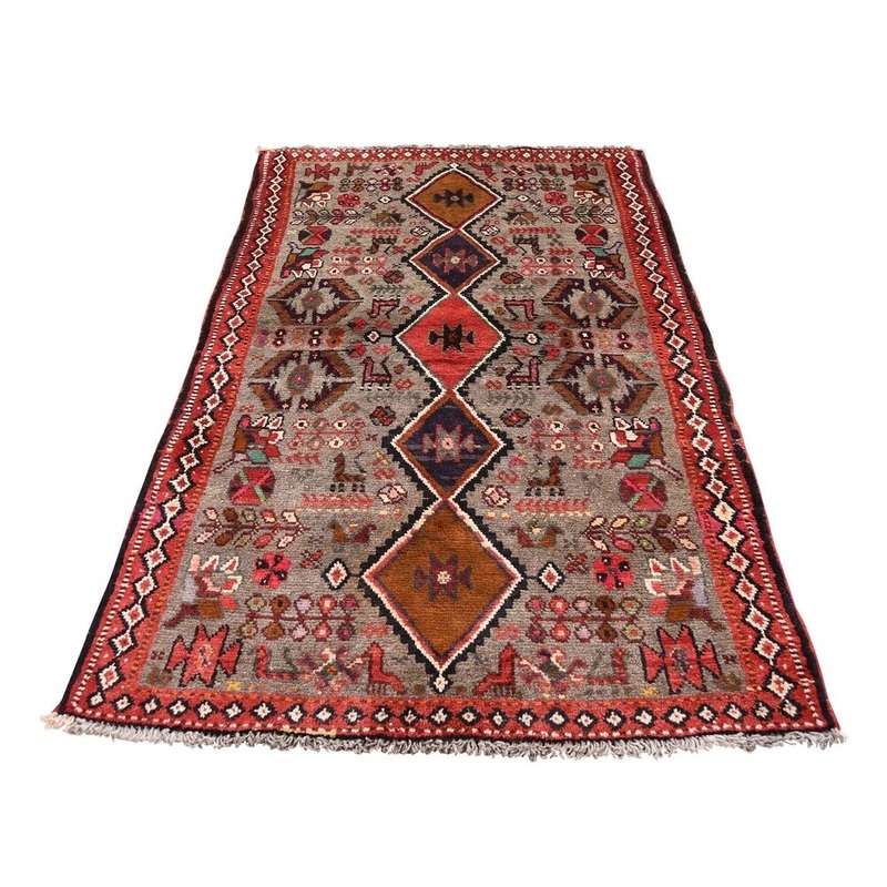 Shahbanu Rugs Persian Gabbeh Pure Wool Hand-Knotted Oriental Rug (3'7" x 6'5") - 3'7" x 6'5"
