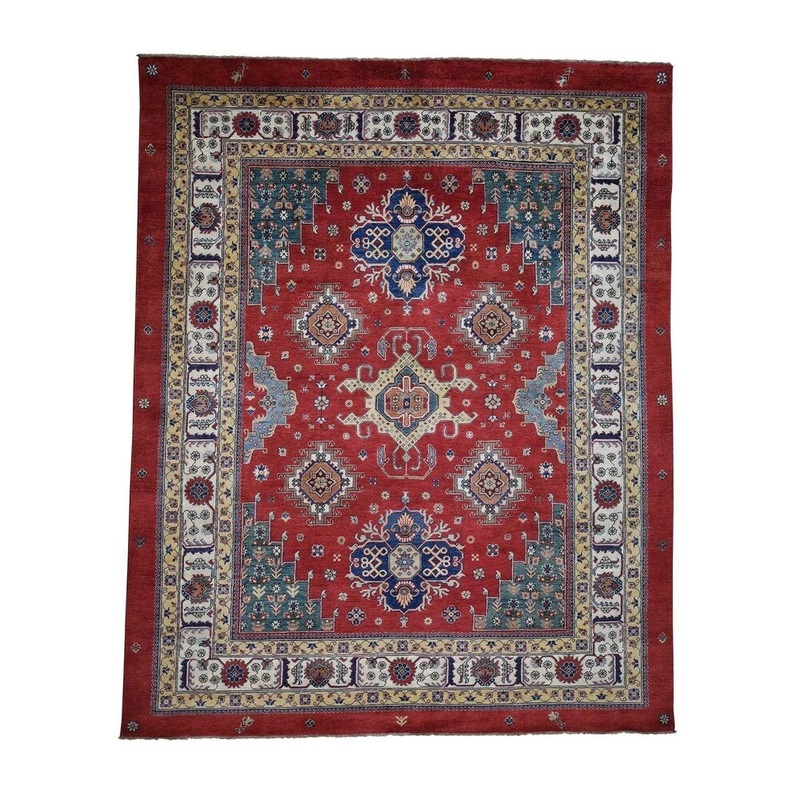 Shahbanu Rugs Pure Wool Hand-Knotted Special Kazak Oriental Rug (8'3" x 10'1") - 8'3" x 10'1"