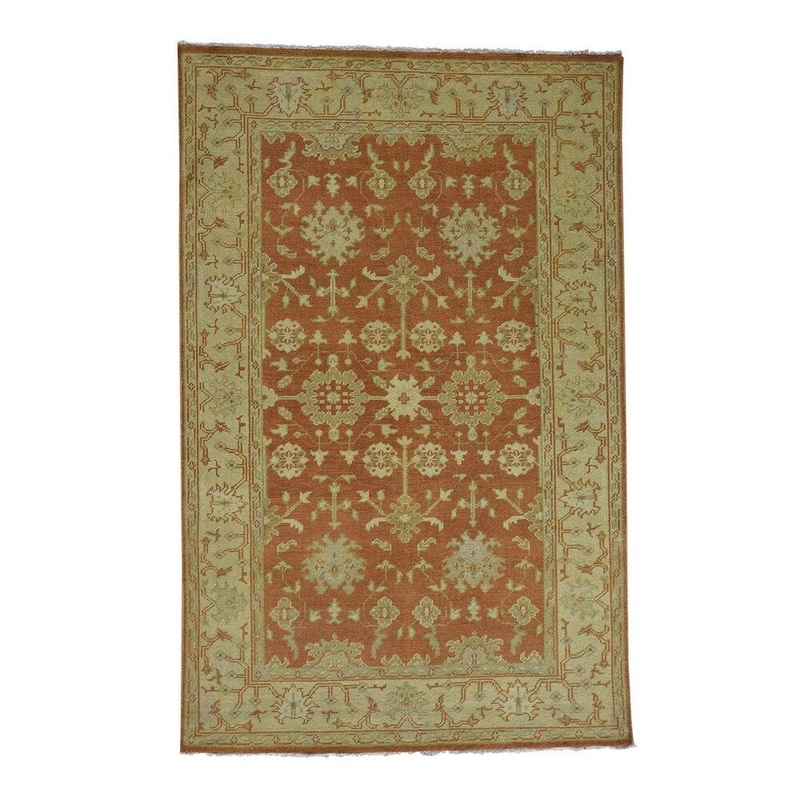 Shahbanu Rugs Turkish Knot Oushak Pure Wool Hand Knotted Oriental Rug (5'7" x 8'7") - 5'7" x 8'7"
