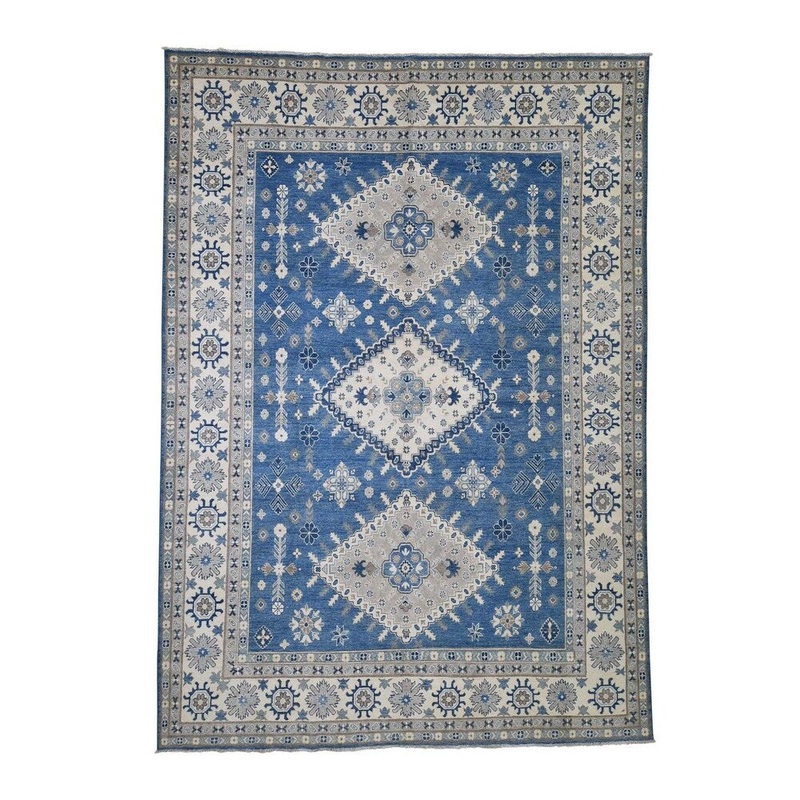 Shahbanu Rugs Vintage Look Kazak 100 Percent Wool Hand Knotted Oriental Rug (8'2" x 11'4") - 8'2" x 11'4"