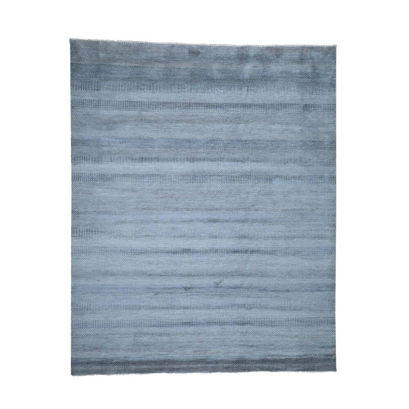 Shahbanu Rugs Hand-Knotted Wool and Silk Grass Design Oriental Rug (8'0" x 10'0") - 8'0" x 10'0"