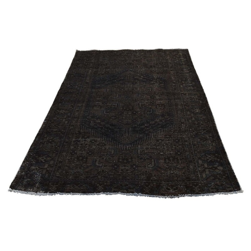 Shahbanu Rugs Overdyed Persian Hamadan Worn Hand-Knotted Oriental Rug (4'0" x 6'3") - 4'0" x 6'3"