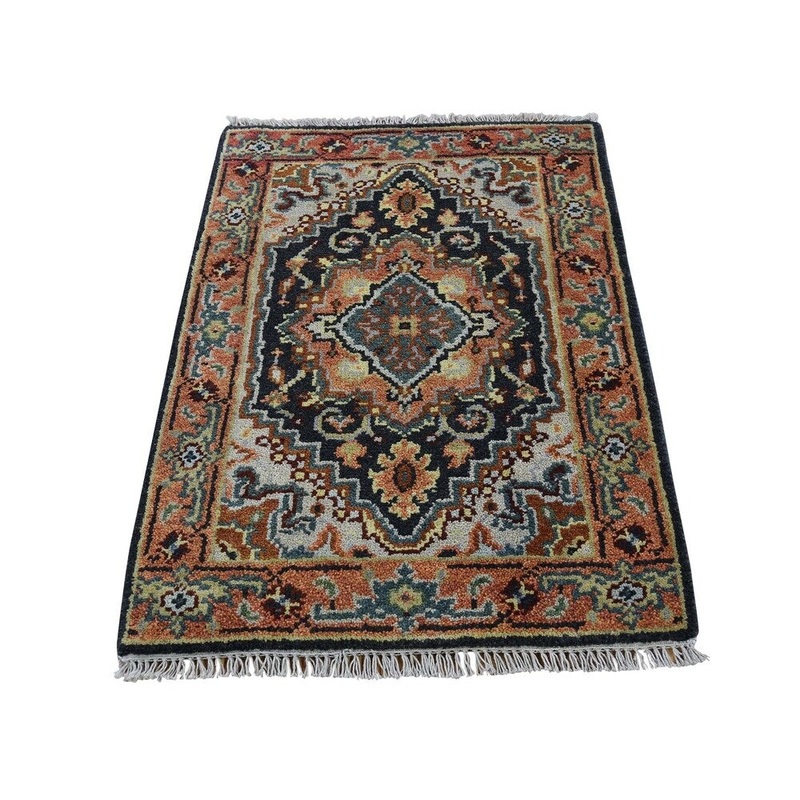 Shahbanu Rugs Pure Wool Hand-Knotted Indo Heriz Oriental Rug (2'2" x 3'0") - 2'2" x 3'0"